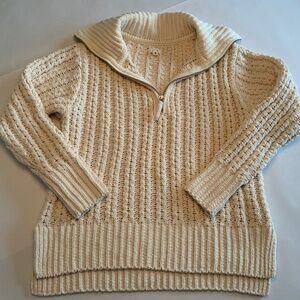Aerie Cable Car Quarter Zip Sweater